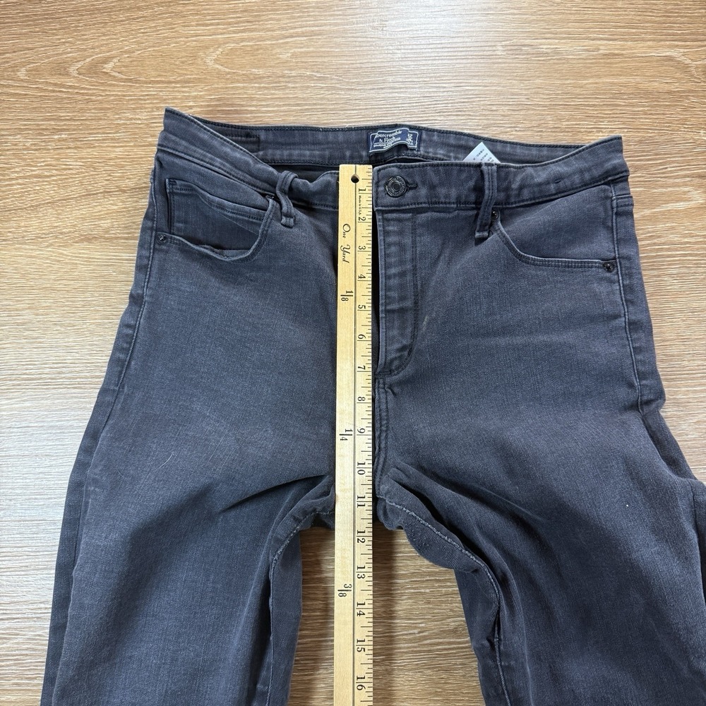 Abercrombie & Fitch Simone High Rise Ankle Jeans Women's 32 Black Raw Hem - Picture 5 of 8